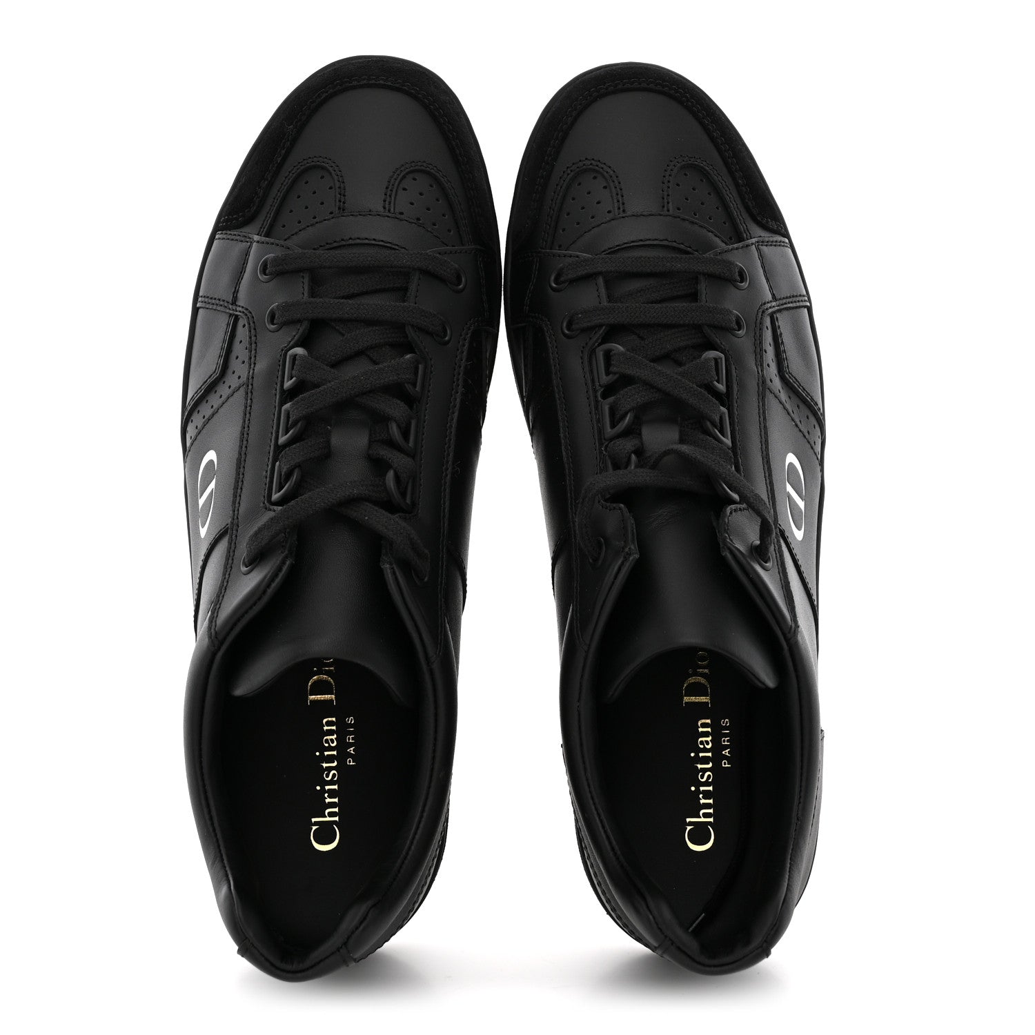 Christian Dior Calfskin Suede Logo Sneakers 40 Black 2 of 8