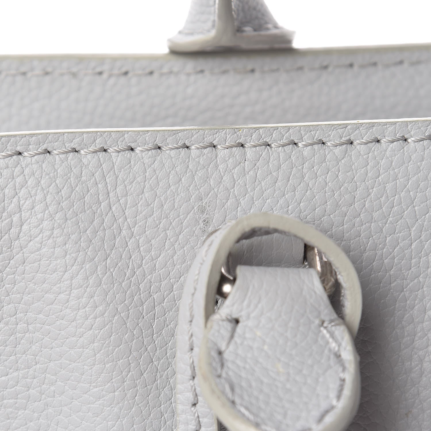 Alexander McQueen Pebbled Calfskin Small Skull Padlock Zip Around Tote Light Grey 14 of 14