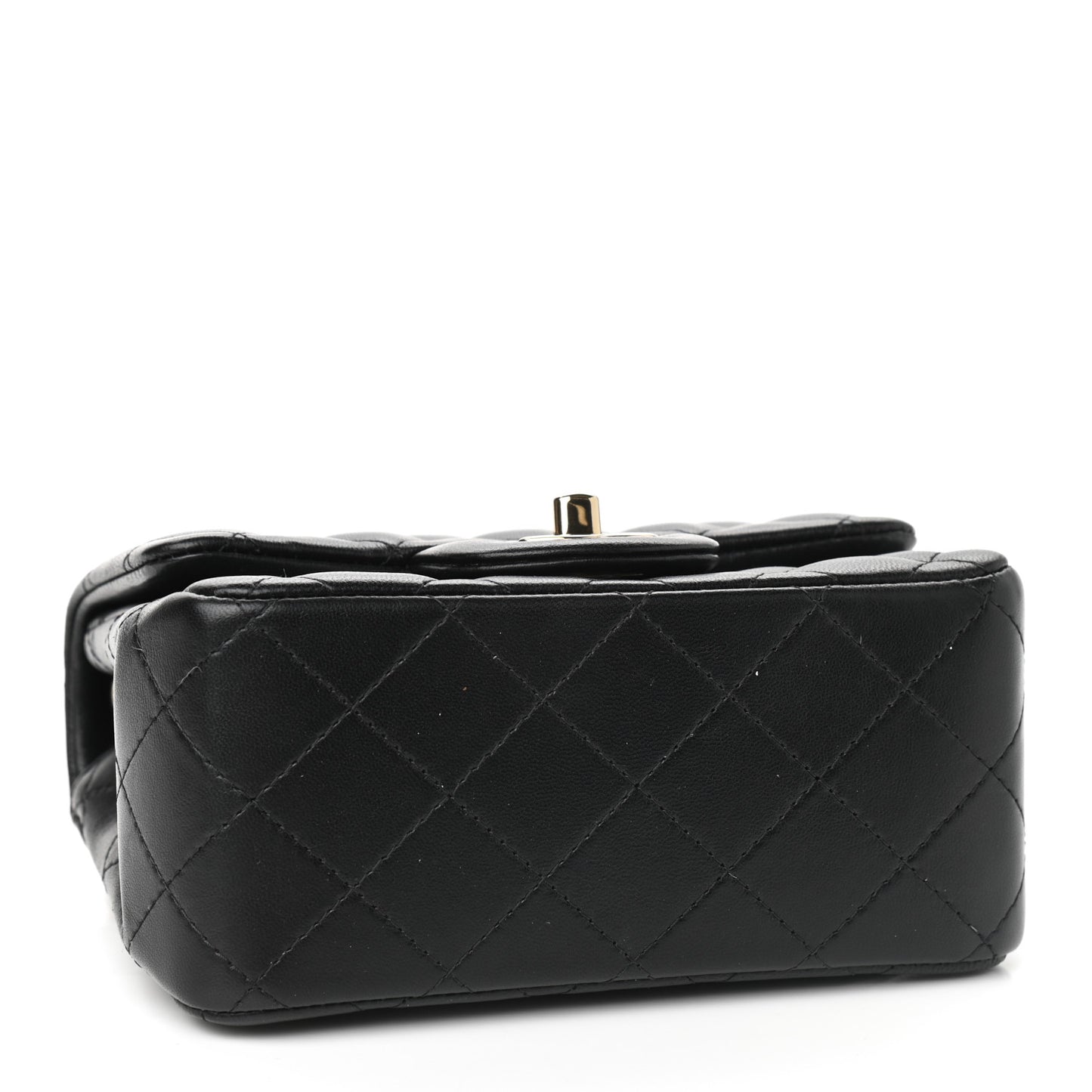 Lambskin Quilted Mini Square Flap Black