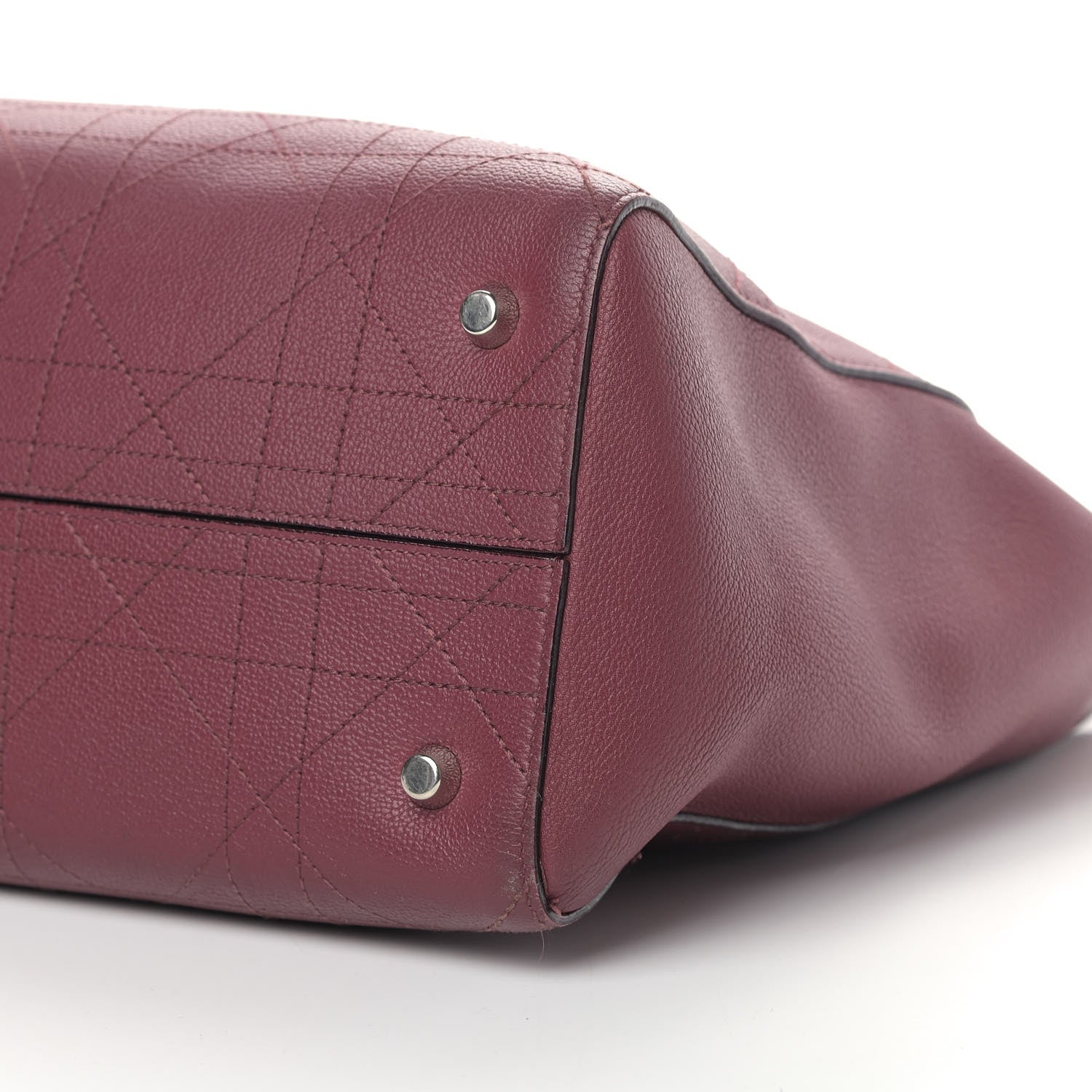 Christian Dior Grained Calfskin Cannage Medium Ultradior Tote Burgundy 7 of 13