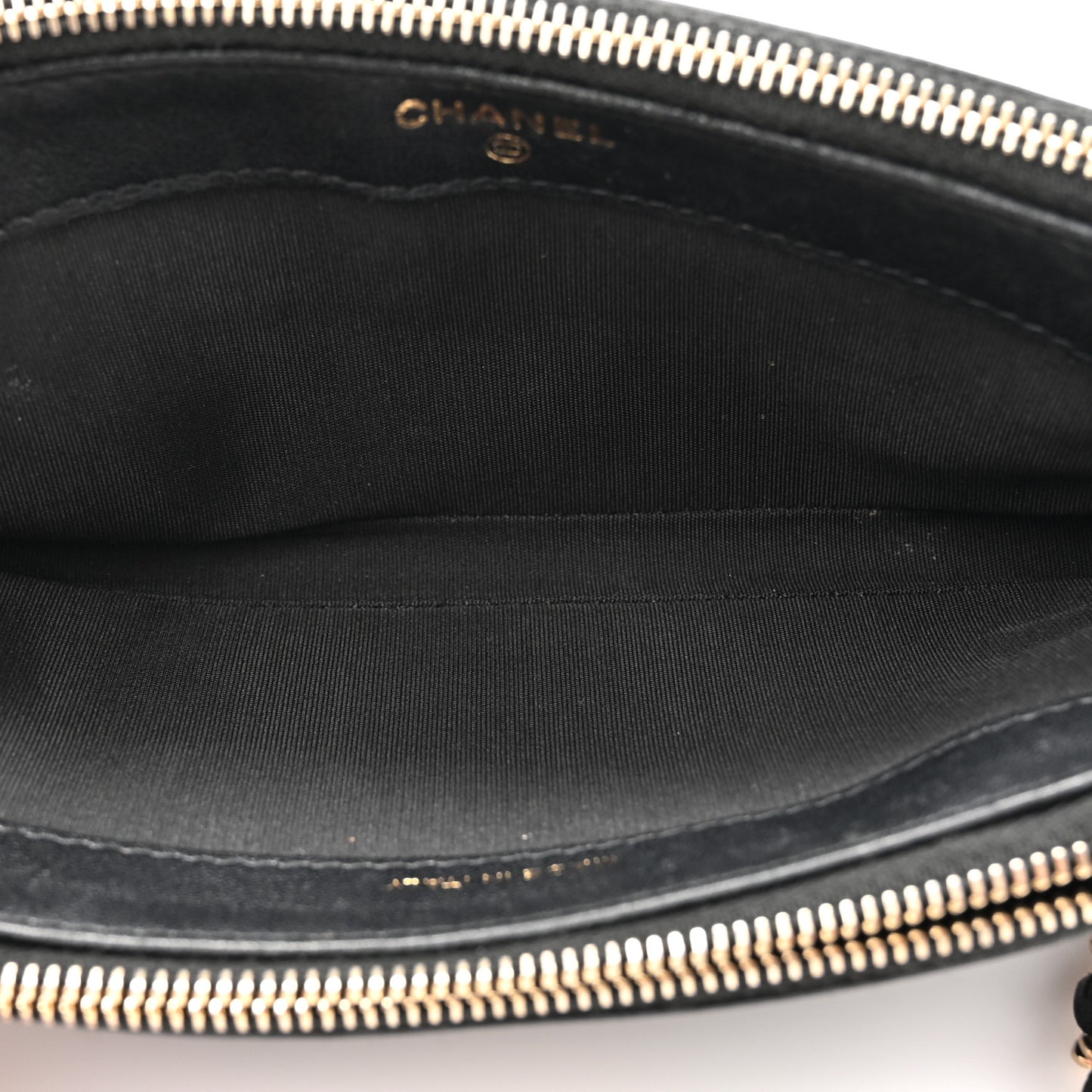 Metallic Sheepskin Chevron Quilted Small Vintage Mademoiselle Clutch With Chain Black
