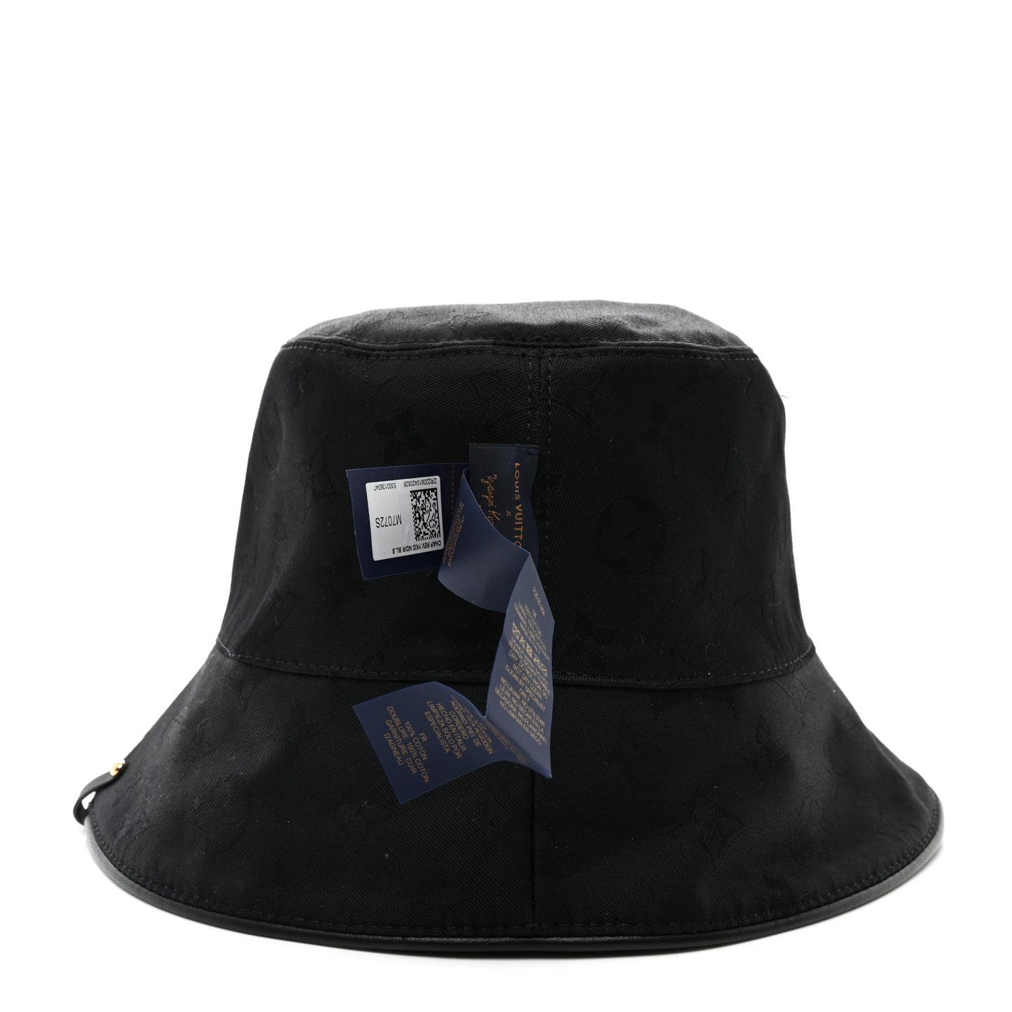LV x YK Monogram Dots Reversible Bucket Hat S Black White