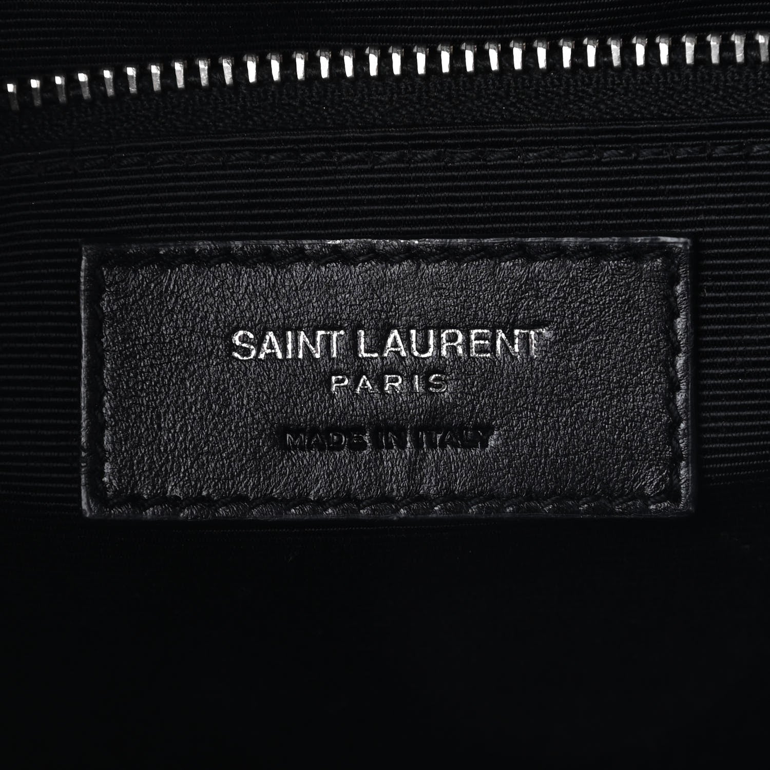 Saint Laurent Calfskin Crocodile Embossed Monogram Large Satchel Black 9 of 9