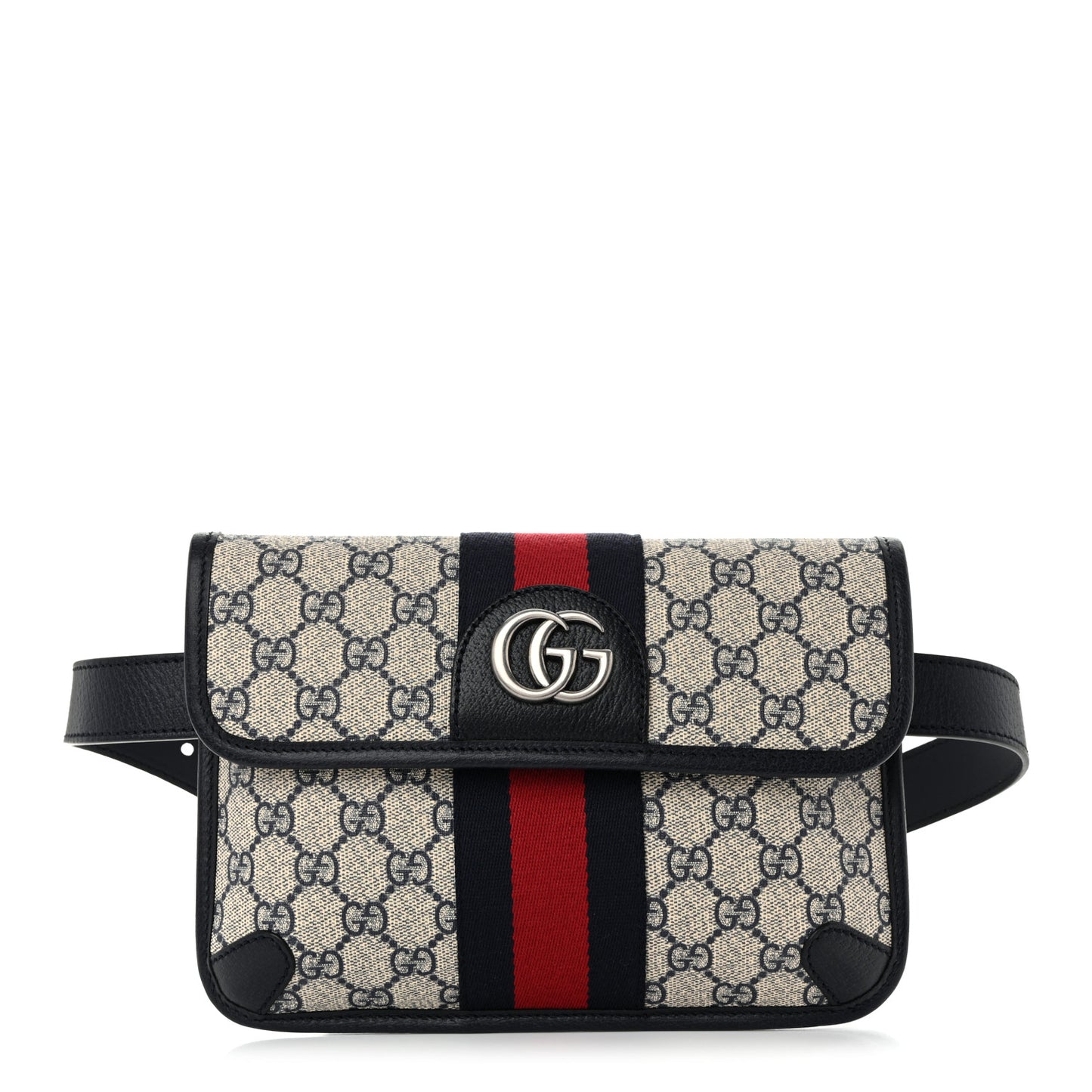 GG Supreme Monogram Web Small Ophidia Belt Bag 90 36 Beige Navy