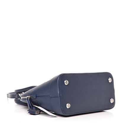 Balenciaga Signature Grained Calfskin Logo S Ville Top Handle Bag Bleu Canopee White 4 of 10
