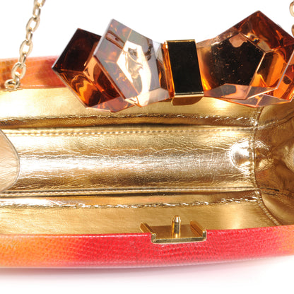 Judith Leiber OVERTURE Ombre Lizard Avery Clutch Orange 5 of 6