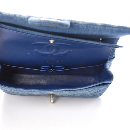 Chanel Denim Quilted Medium Double Flap Blue 5 of 13