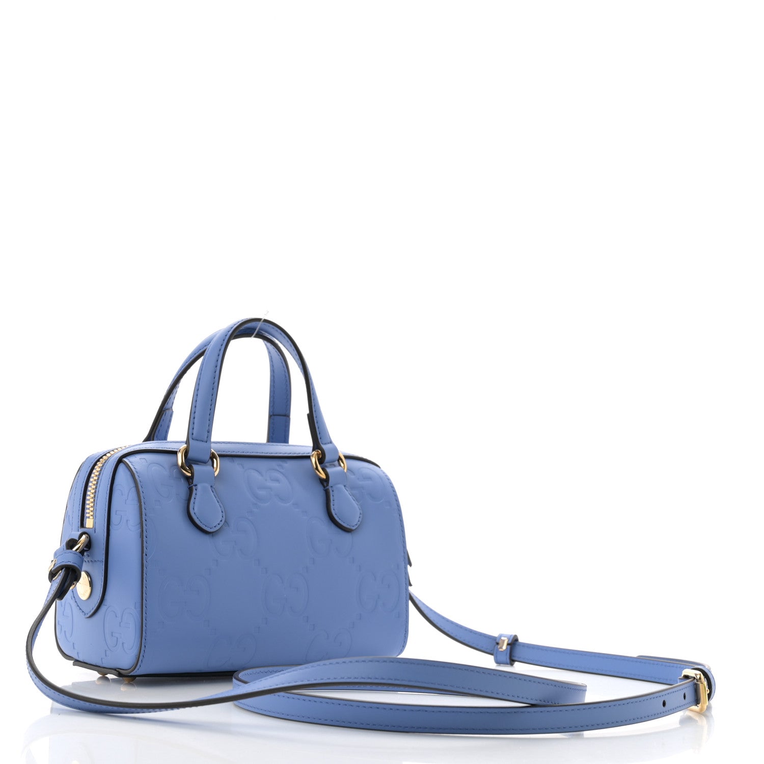 Gucci Gilbert Calfskin Jumbo GG Embossed Super Mini Top Handle Bowler Bag Bloom Lavender 3 of 10