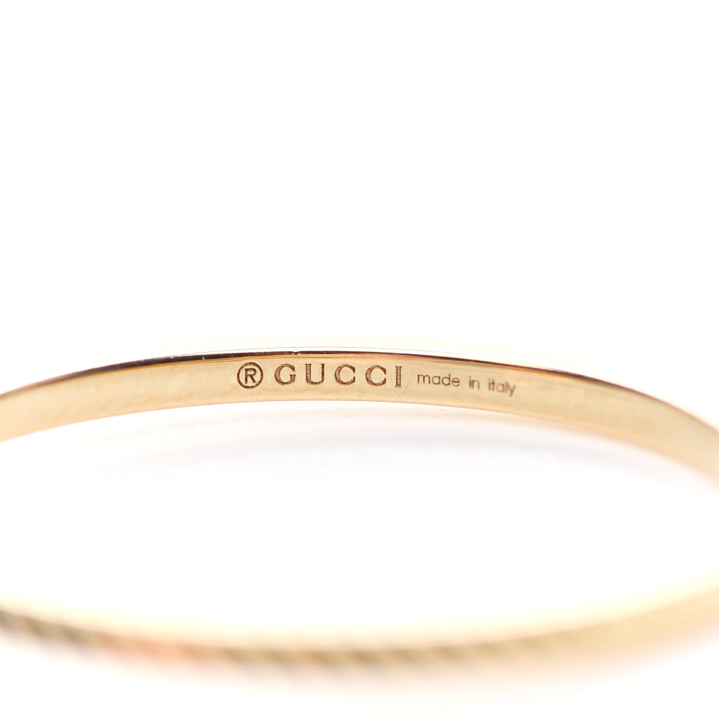 18K Yellow Gold GG Running Charm Ring 55 7.25
