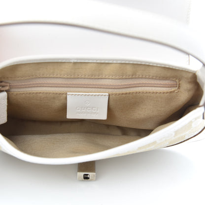 Gucci Monogram Small Jackie O Flap Hobo White 5 of 14
