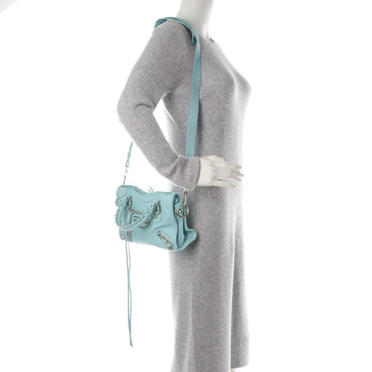 Balenciaga Chevre Silver Metallic Edge Hardware Classic Hardware Mini City Bleu Maldives 2 of 8
