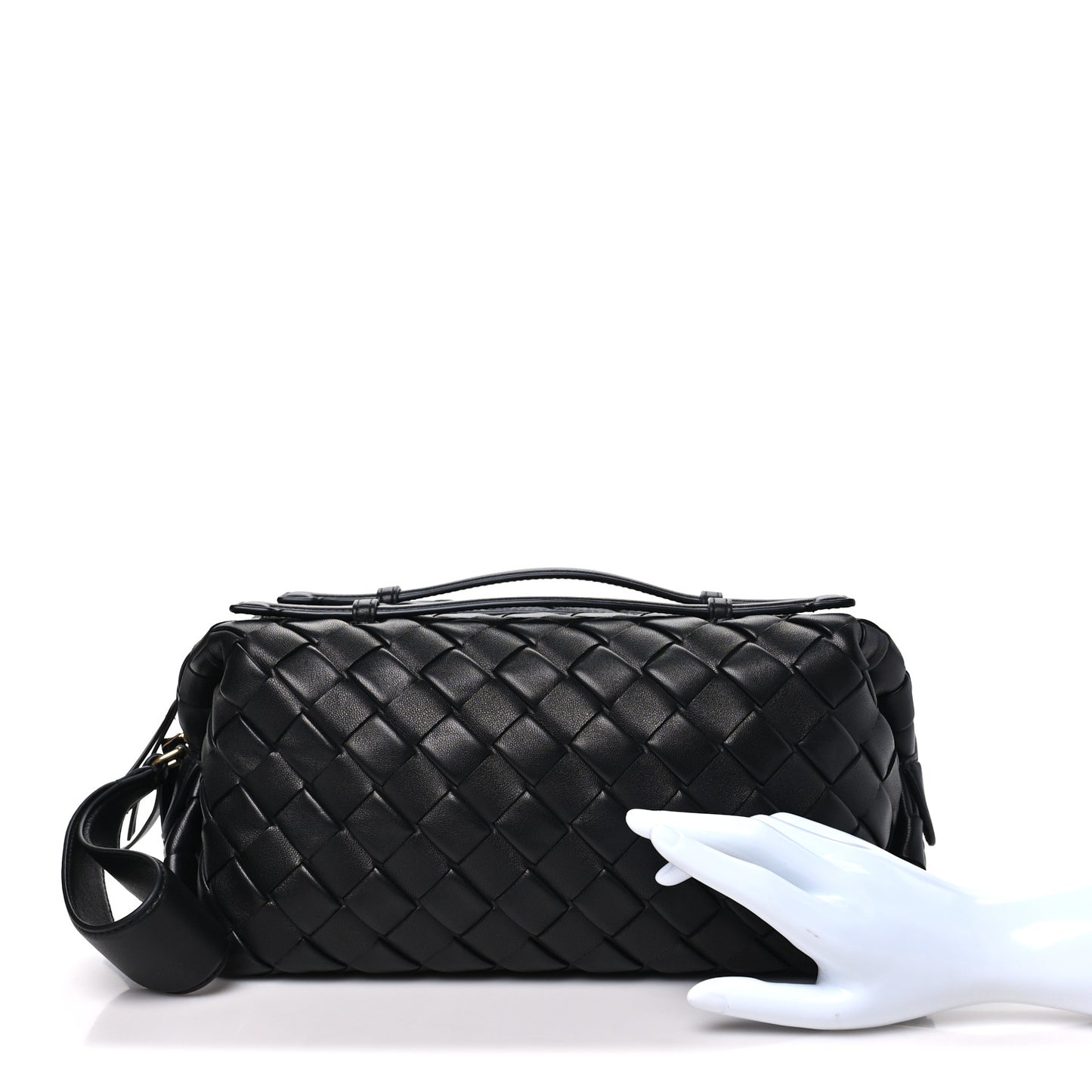 Nappa Intrecciato Gioco Top Handle Bag Black
