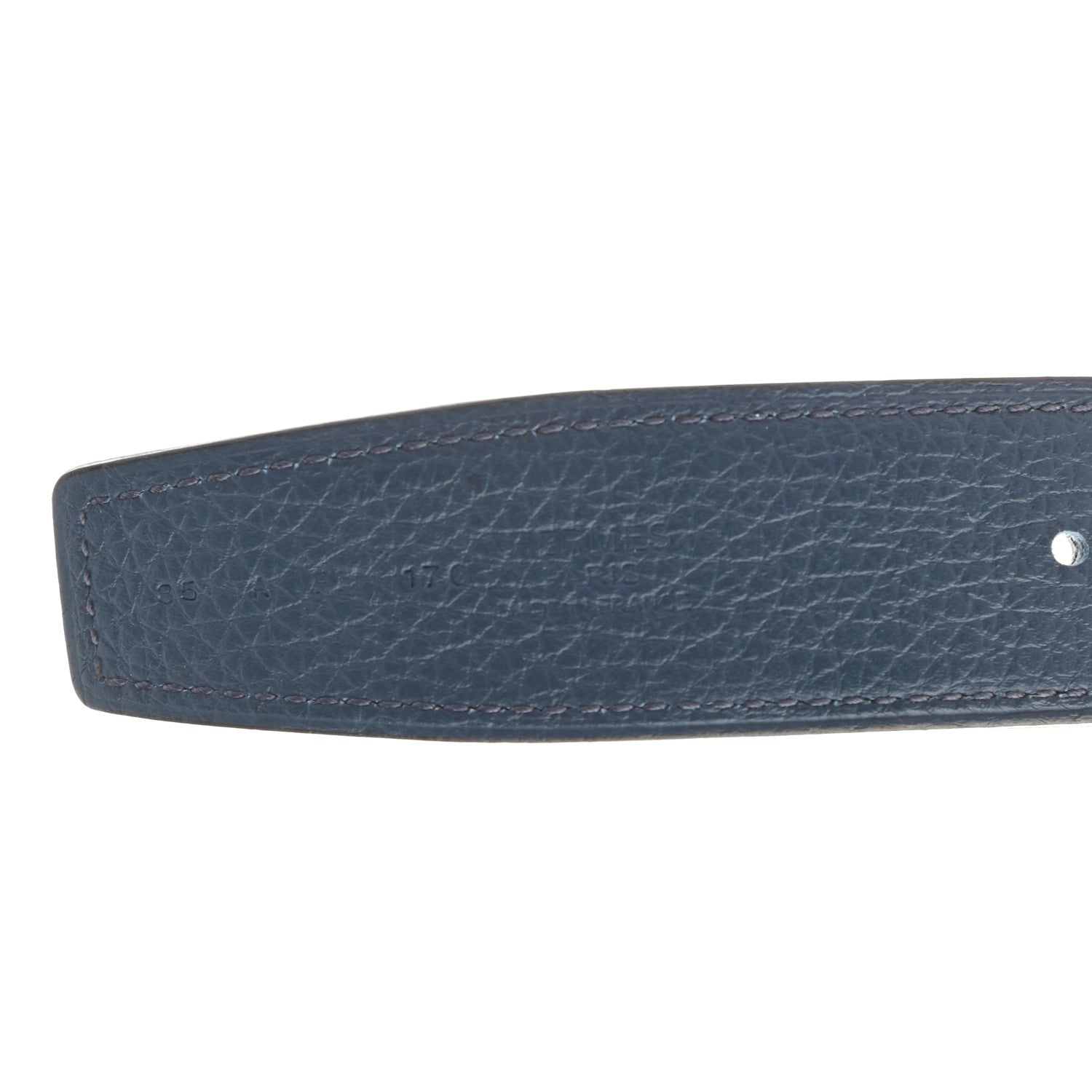 Hermes Box Togo 32mm Guilloche H Belt 85 Black Bleu de Prusse 3 of 5