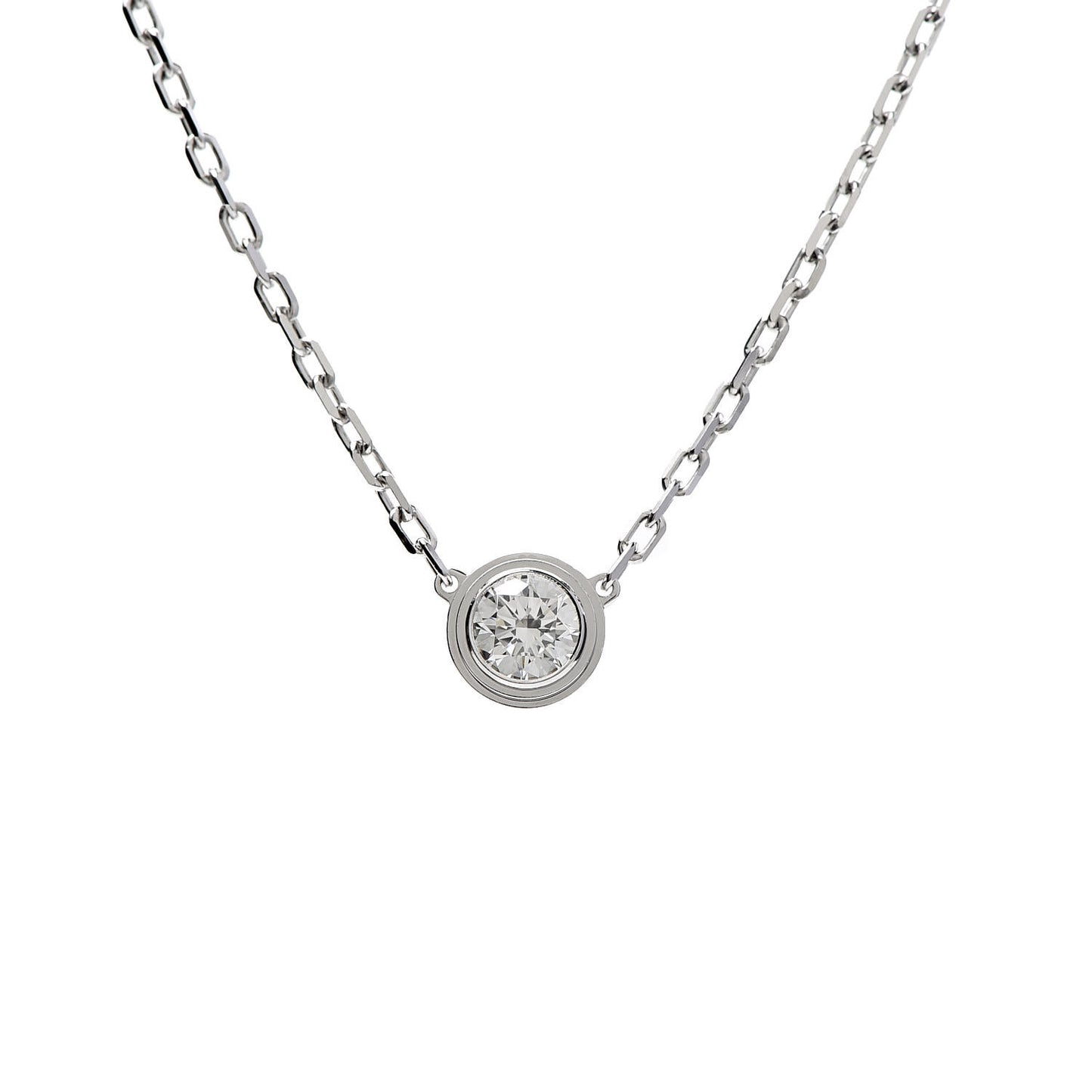 18K White Gold Diamond LM D'Amour Pendant Necklace