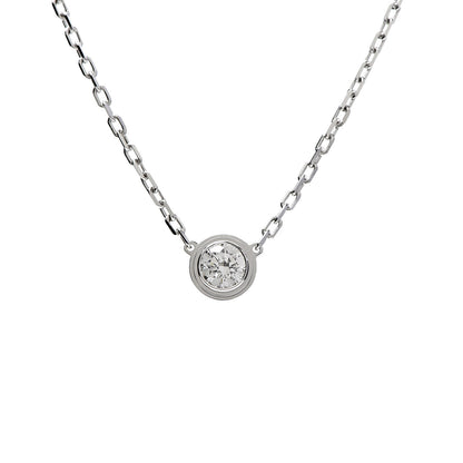 Cartier 18K White Gold Diamond LM D'Amour Pendant Necklace 5 of 5