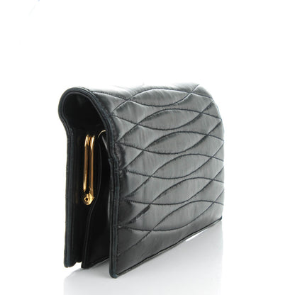 Chanel Lambskin Quilted Wallet Clutch Black 2 of 10