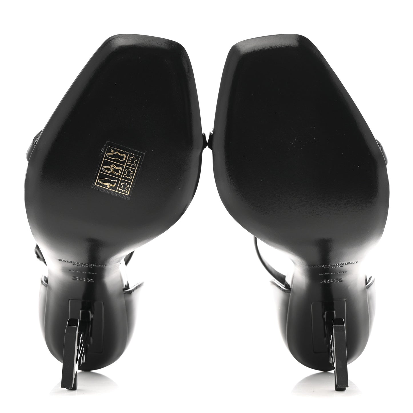 Patent Calfskin Opyum 110 Sandals 38.5 Black