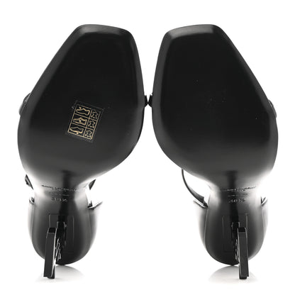 Saint Laurent Patent Calfskin Opyum 110 Sandals 38.5 Black 6 of 9