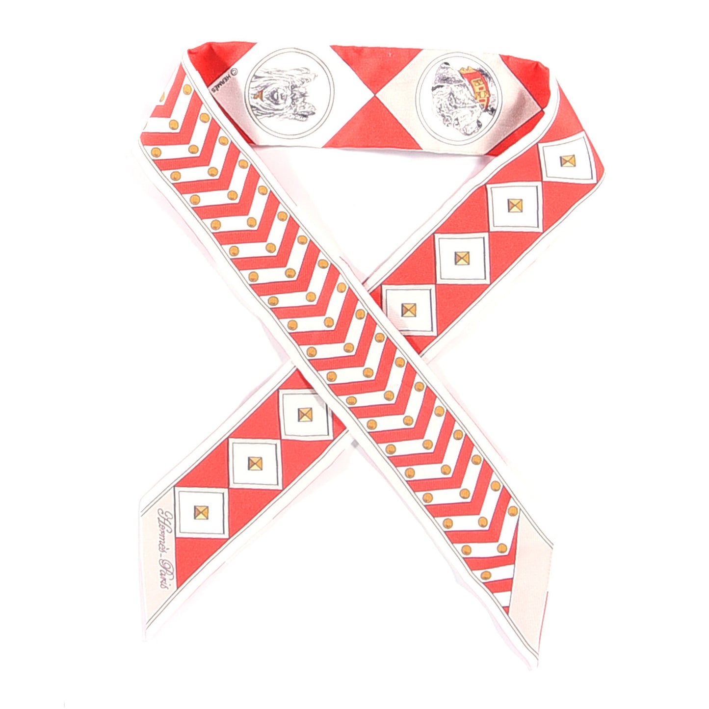 Silk Colliers Et Chiens Twilly Rouge White Mastic