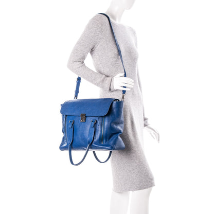3.1 Phillip Lim 3.1 Textured Calfskin Large Pashli Satchel Cobalt 2 of 6