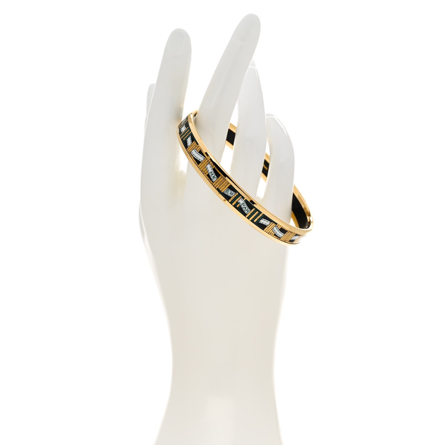 Hermes Enamel Printed Narrow Ribbon Bracelet 70 2 of 6