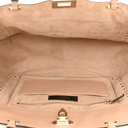 Valentino Garavani Vitello Butterfly Embellished Medium Rockstud Tote Camel Rose Multicolor 5 of 13