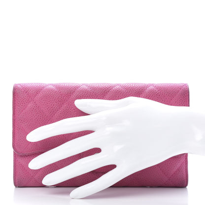 Chanel Iridescent Caviar Quilted Large Flap Wallet Pink 2 of 18