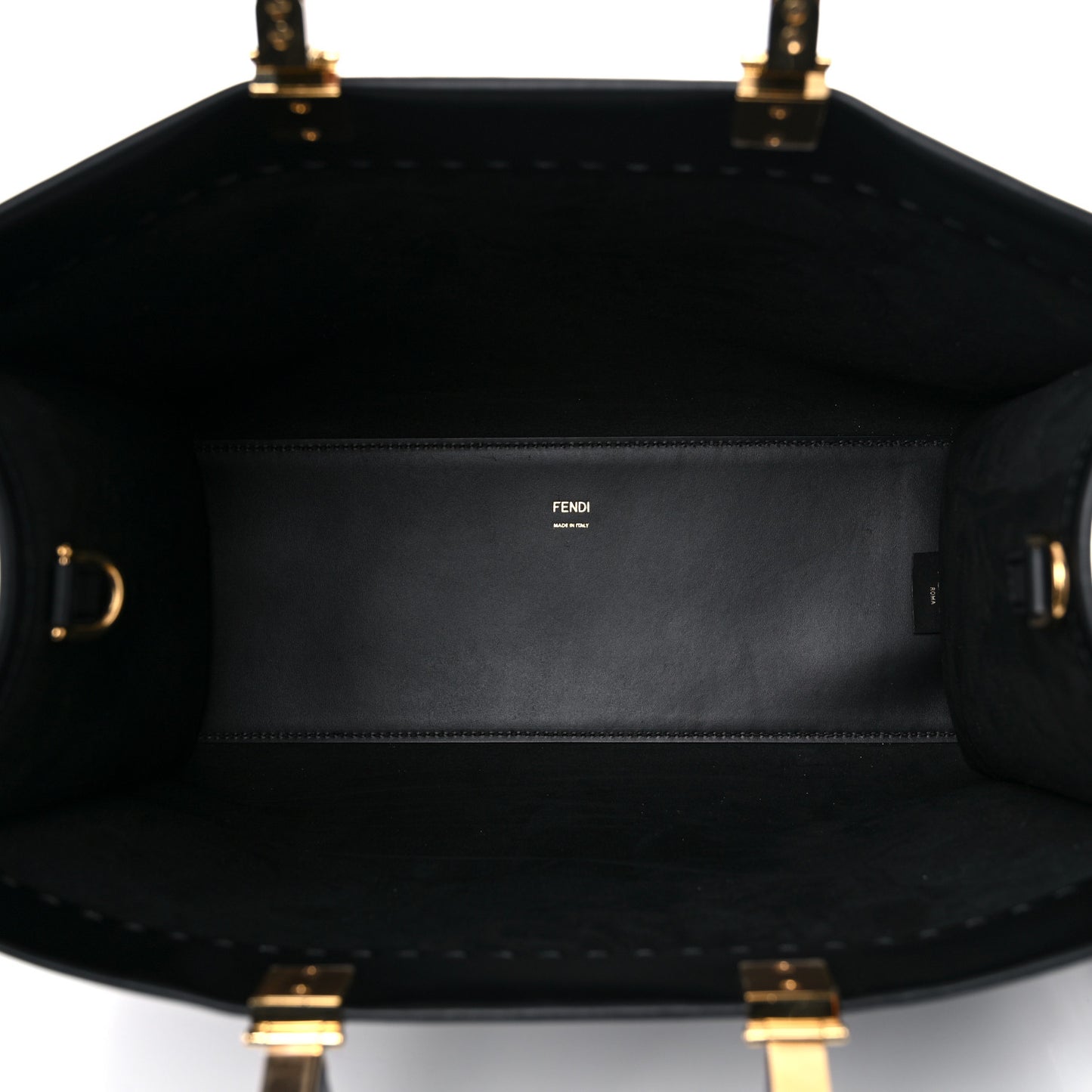 Vitello King Plexiglass Medium Fendi Sunshine Shopper Tote Black