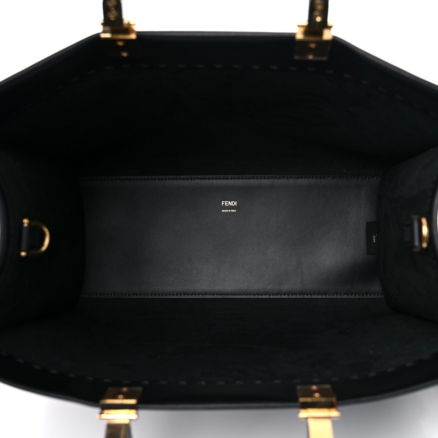 Fendi Vitello King Plexiglass Medium Fendi Sunshine Shopper Tote Black 5 of 18