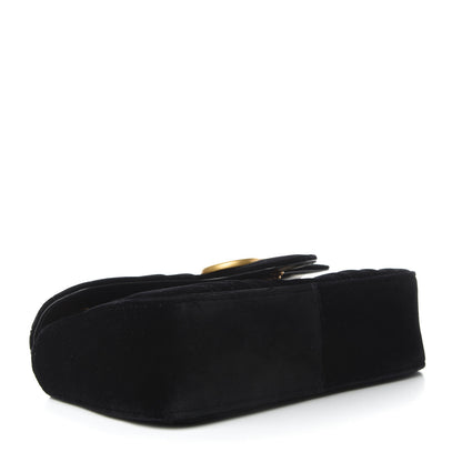 Gucci Velvet Matelasse Small GG Marmont Shoulder Bag Black 5 of 10