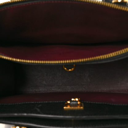 Louis Vuitton Calfskin City Steamer MM Burgundy Black 4 of 7