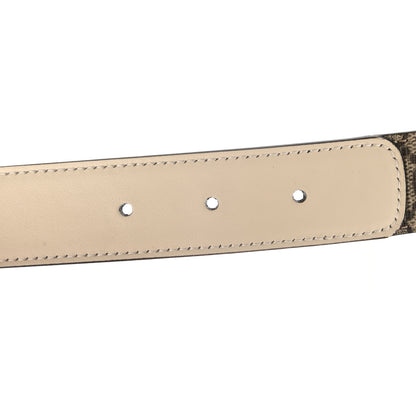 Gucci GG Supreme Monogram Matte Plutone Calfskin Double G 30mm Belt 90 36 Beige Ebony Mystic White 5 of 5