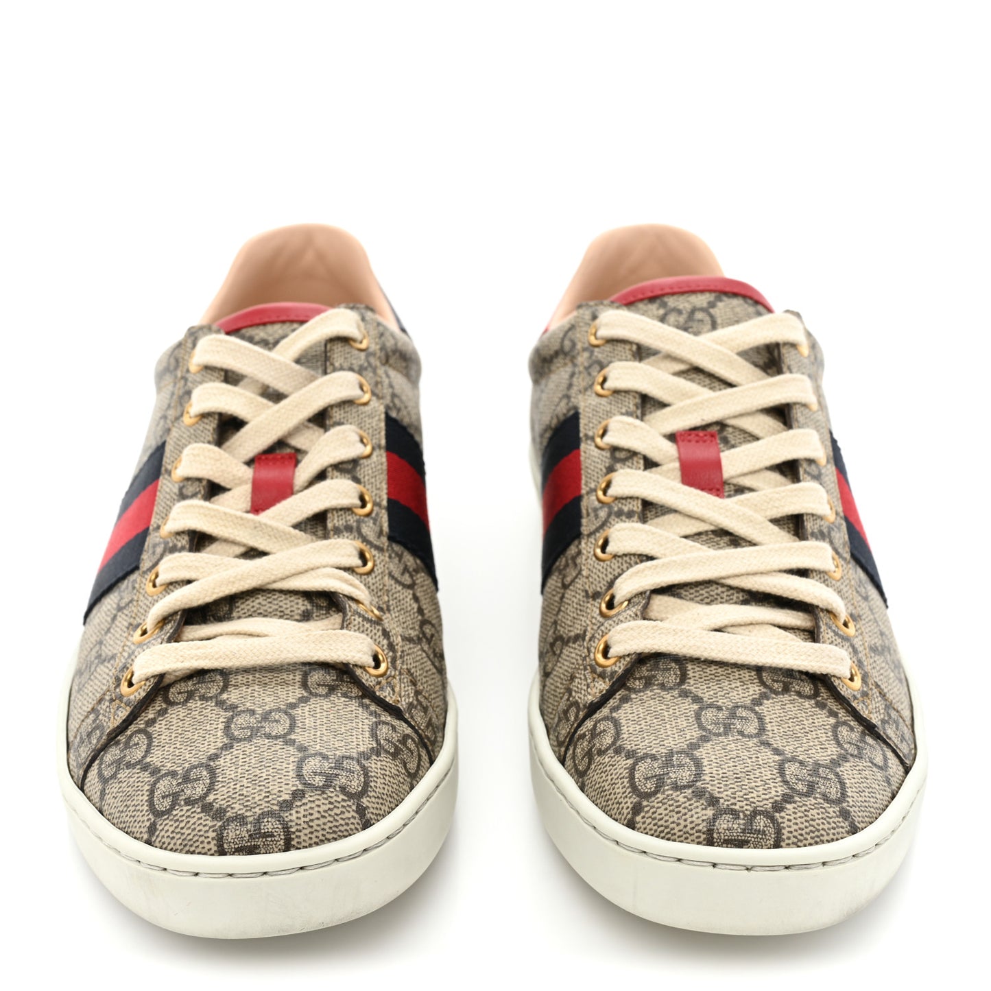 GG Supreme Monogram Womens Ace Low-Top Sneaker 37.5 Beige