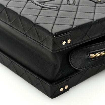 Chanel Calfskin Quilted Studded Square Vanity Case Black 10 of 10