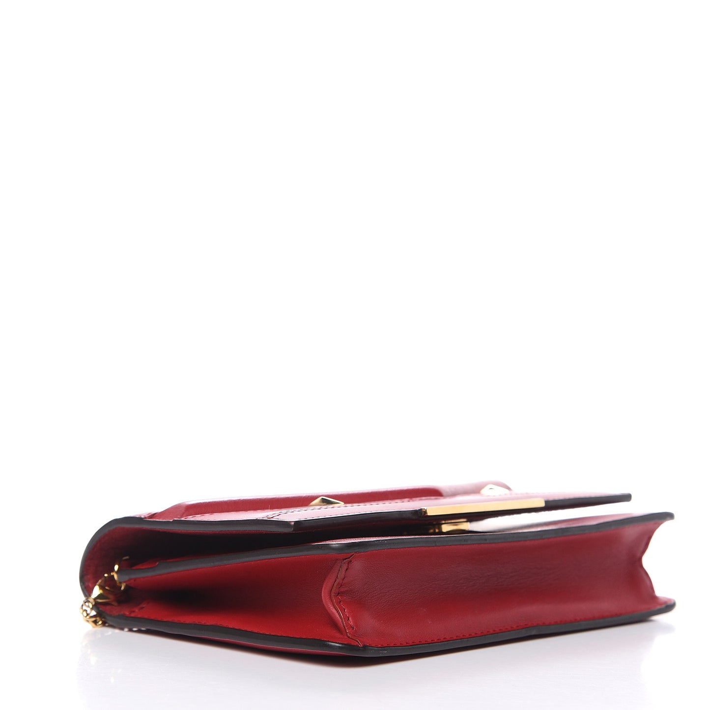 Vitello Century Eyebrow Monster Eyes Embossed Tube Wallet on Chain Fragola