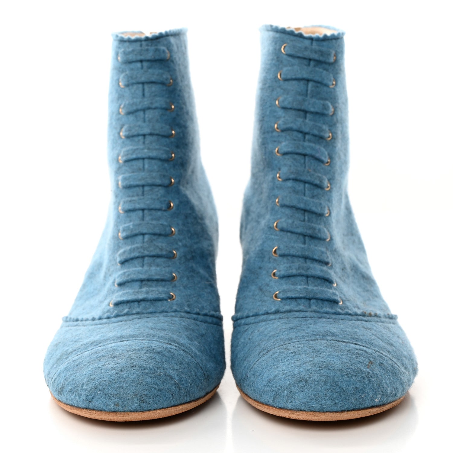 Chanel Chine Felt Short Boots 40.5 Blue 2 of 9