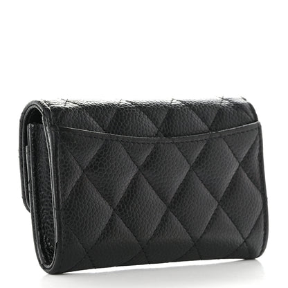 Chanel Caviar Quilted Flap Card Holder Wallet Black 3 of 7