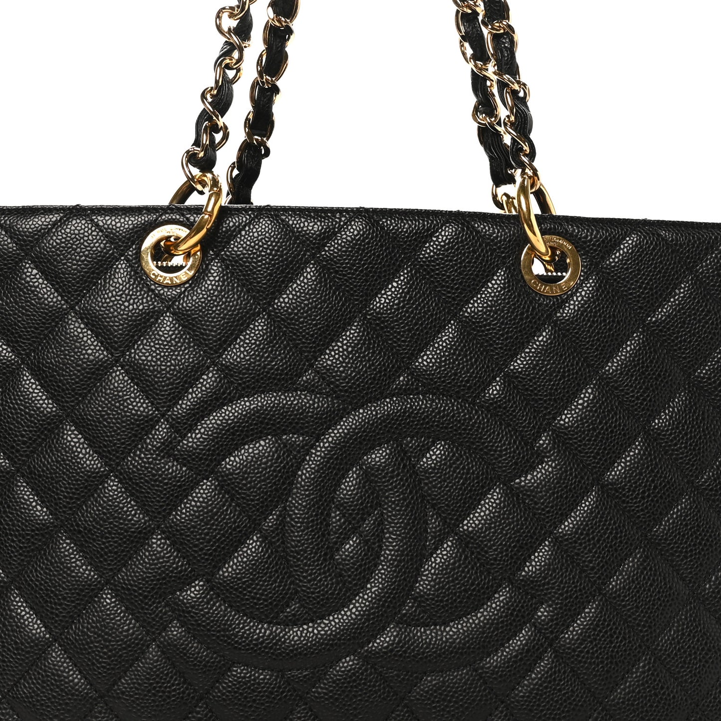 Caviar Quilted Grand Shopping Tote GST Black
