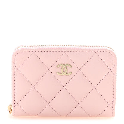 Chanel Caviar Quilted Zip Coin Purse Light Pink 1 of 8