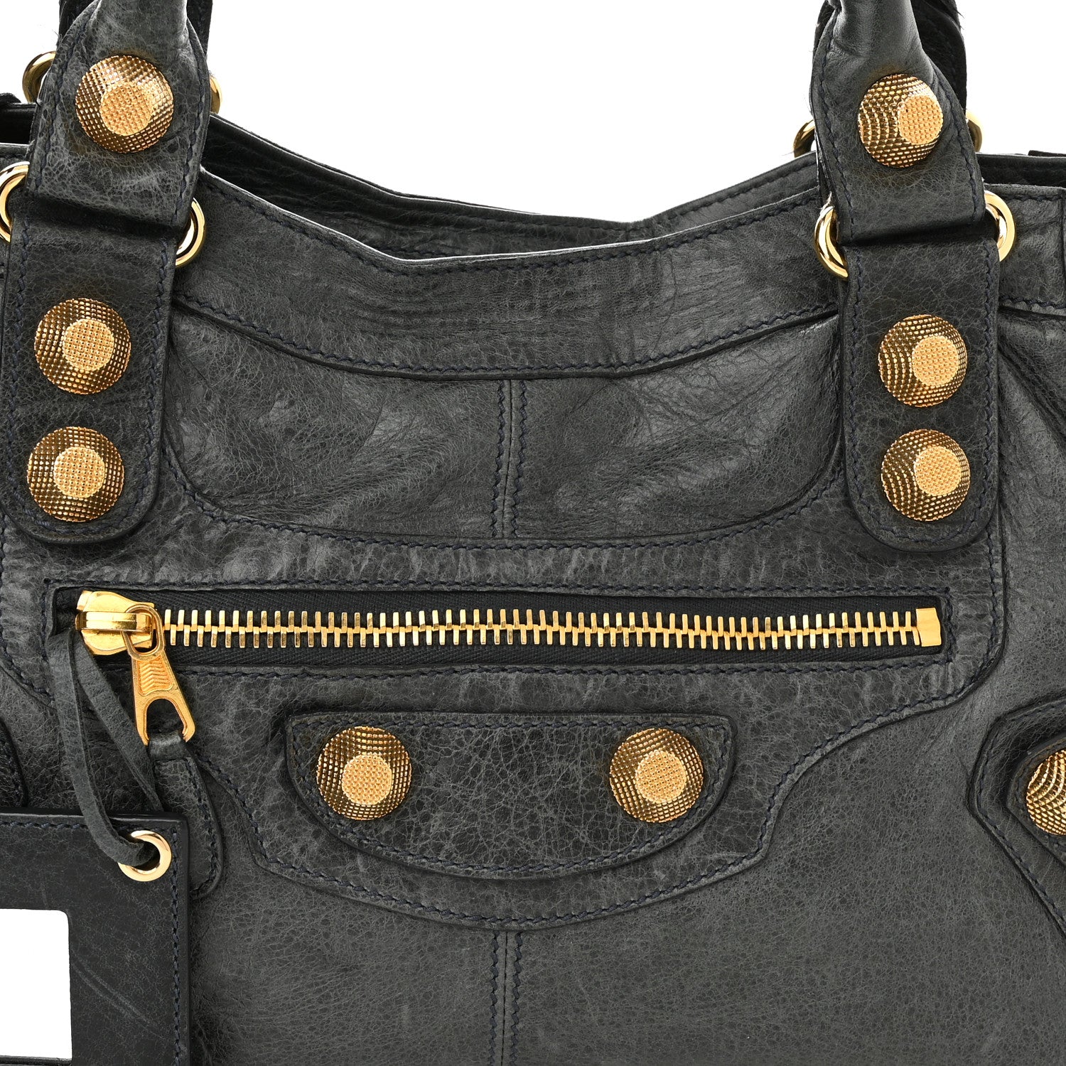 希少 BALENCIAGA クラシックコンチネンタル Balenciaga Agneau Giant 21 Gold Hardware Part Time Anthracite