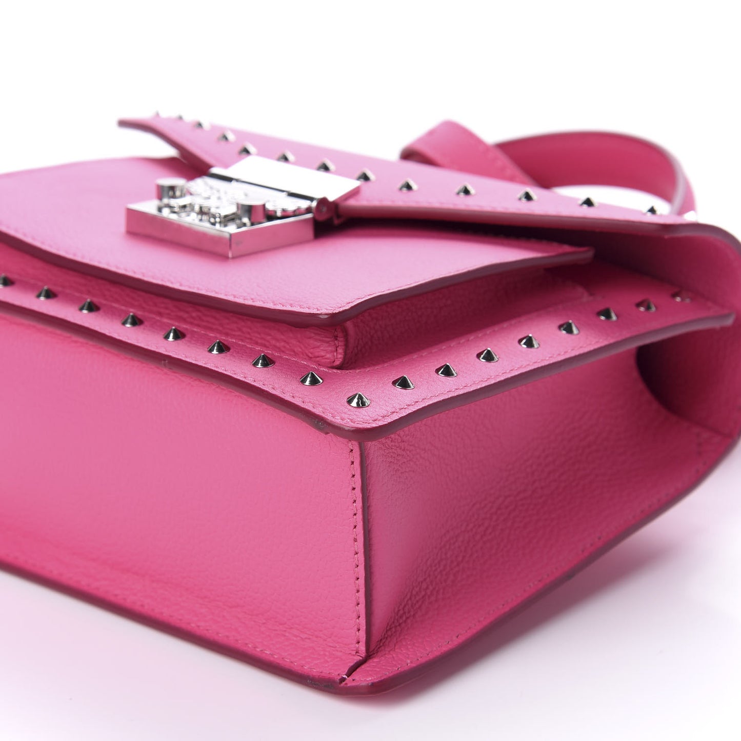 Calfskin Studded Small Patricia Satchel Pink