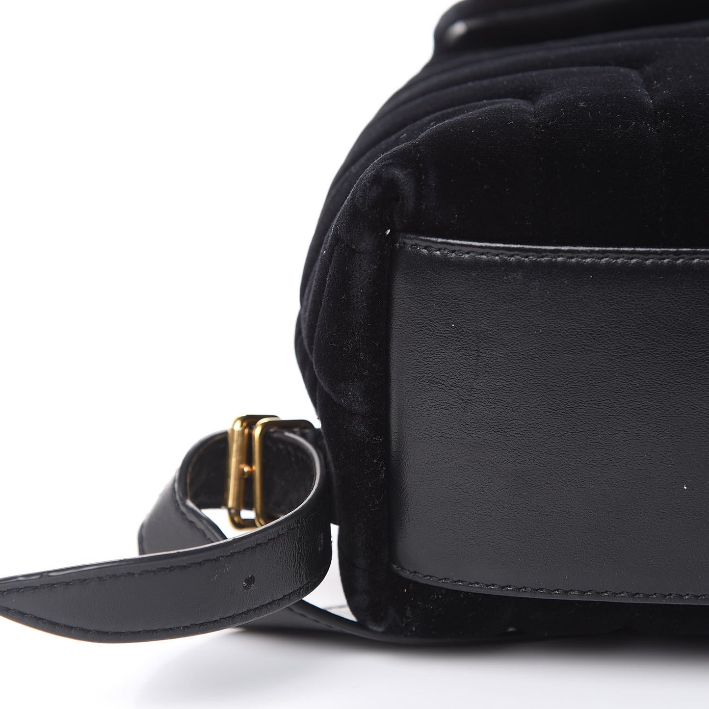 Velvet Y Quilted Monogram Small Loulou Backpack Black