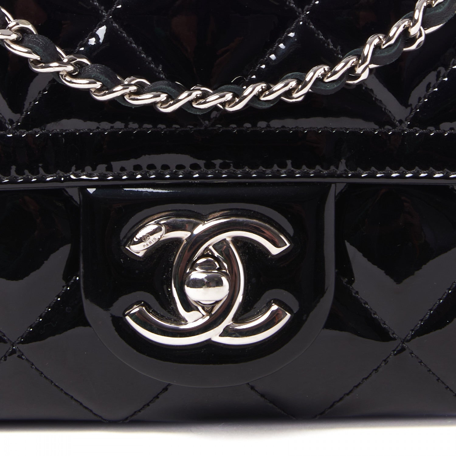 Chanel Patent Quilted Small Coco Shine Flap Black 7 of 9