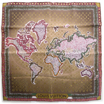 Louis Vuitton Silk Monogram Map Square Scarf 5 of 5