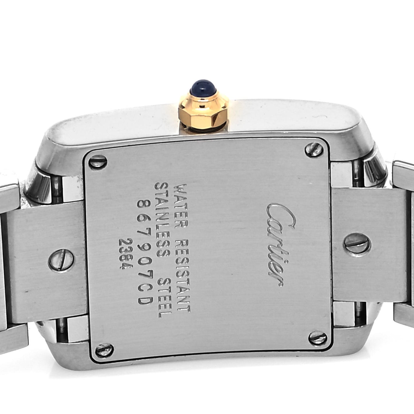 Stainless Steel 18K Yellow Gold 20mm Tank Francaise Quartz Watch
