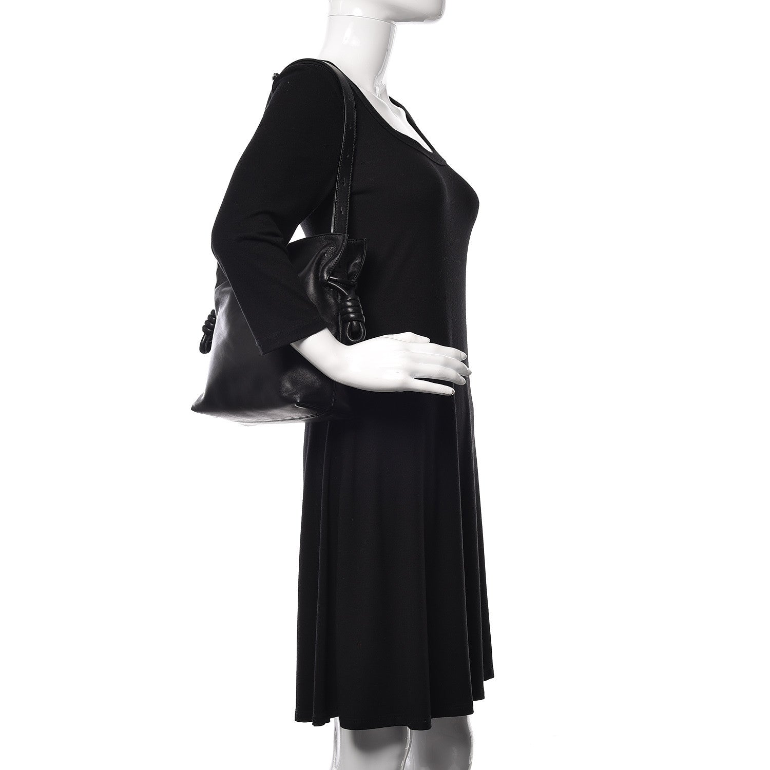 Loewe Calfskin Flamenco Knot Bag Black 2 of 12