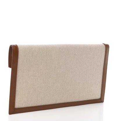 Saint Laurent Canvas Uptown Pouch Natural Beige Brick 2 of 7