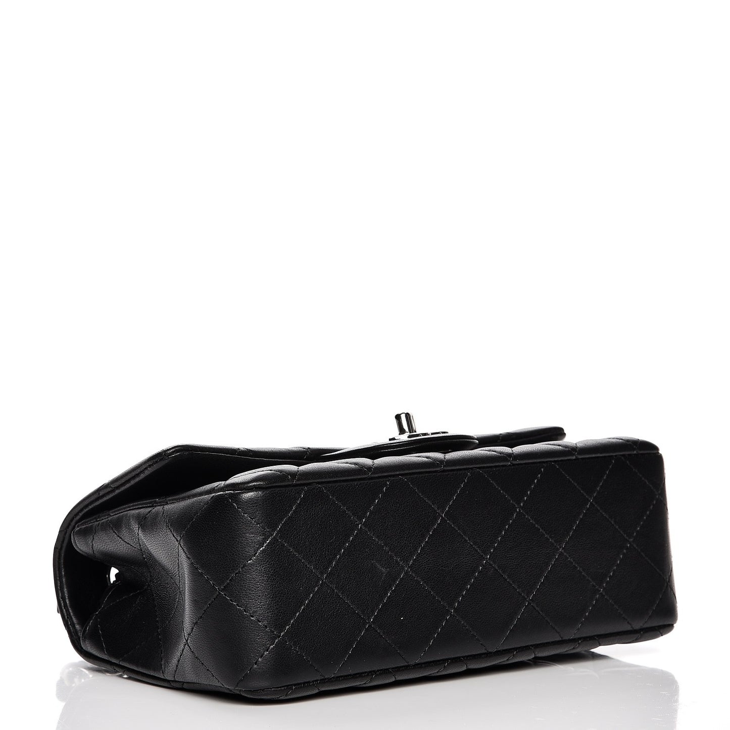Lambskin Quilted Mini Rectangular Flap Black