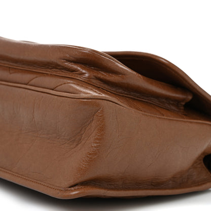 Saint Laurent Crinkled Calfskin Matelasse Monogram Medium Niki Chain Satchel Light Caramel 10 of 11