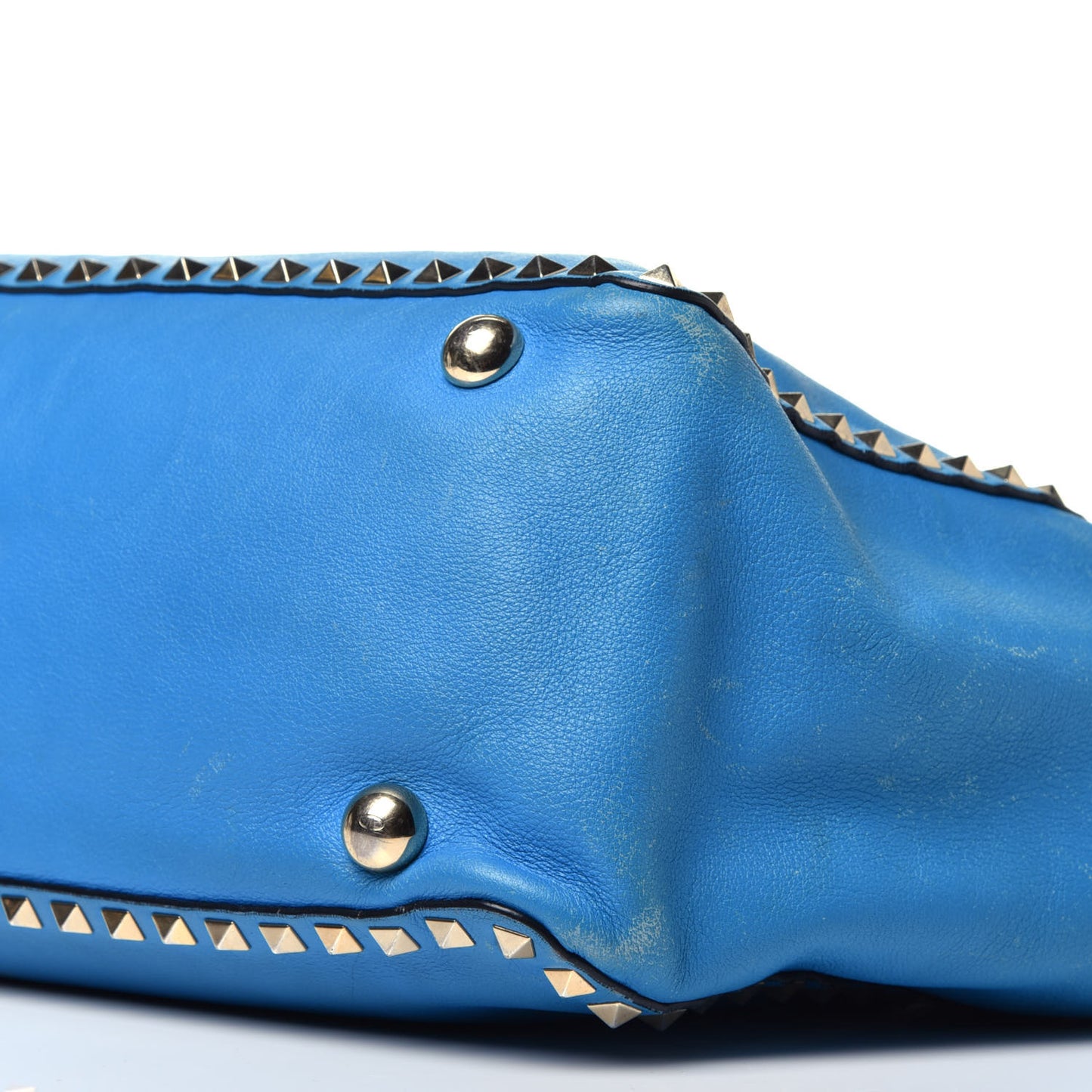 Vitello Medium Rockstud Tote Blue Fluo
